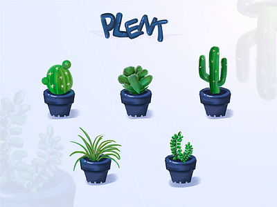 Plant icon typography 插图