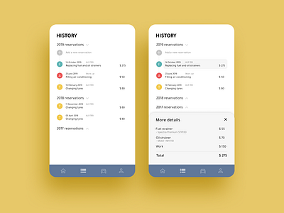 Car service app car car app car service history list mobile app mobile app design reservation ui design ux design