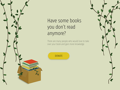 Landing page for the donation of books