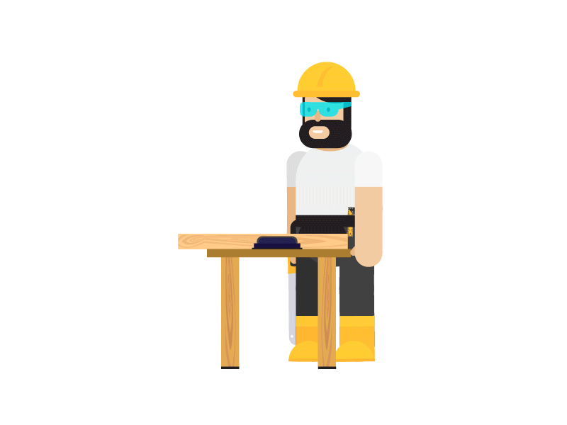 Builder Sawing - Southend On Tyne Council, UK 2d animation after effects animation animation design bowden media builder character animation character design gif gif animation illustration motion graphics sawing