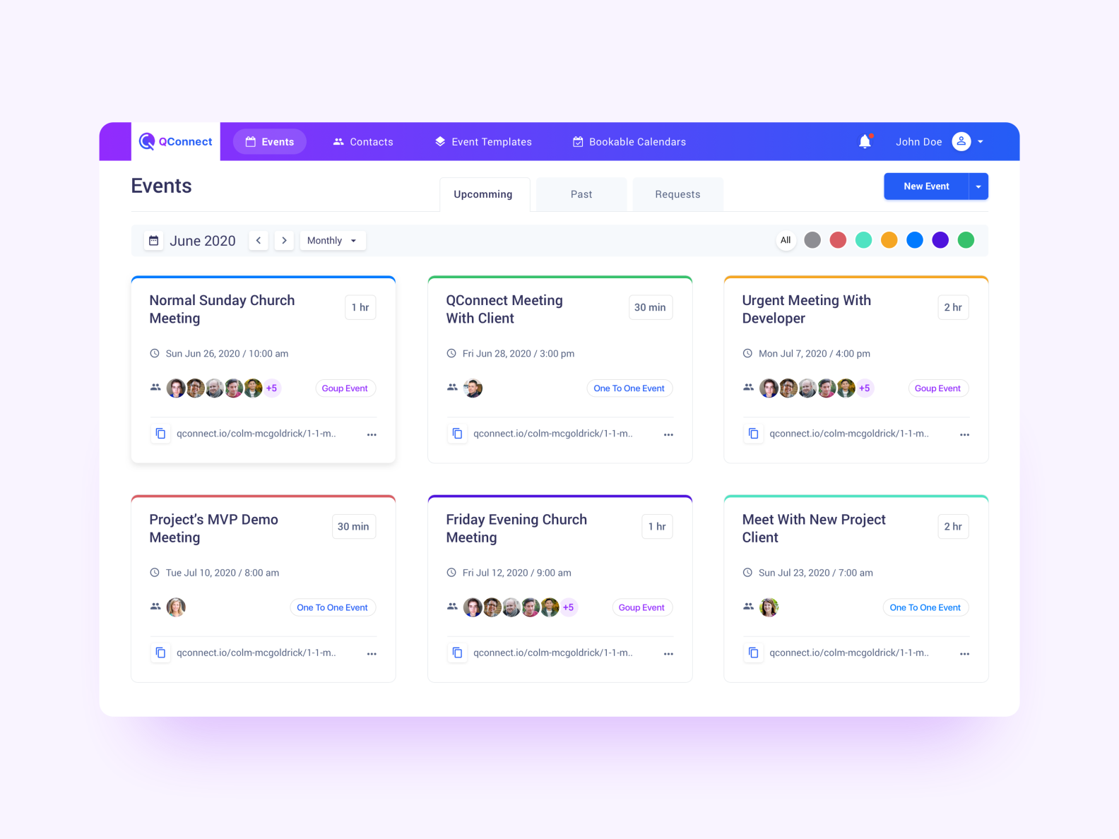 Events or Meetings Dashboard UI by Elimostudio on Dribbble