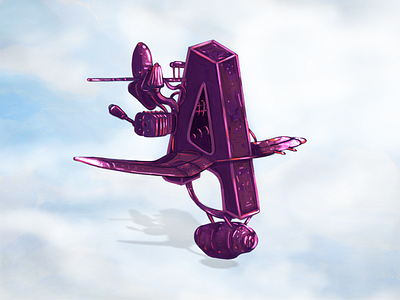 Letter A Hover Bike 36days 36daysoftype 36daysoftype08 concept art cyberpunk hoverbike illustration sci fi scifi