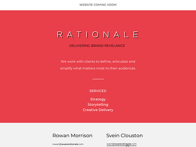 Coming soon - We are rationale