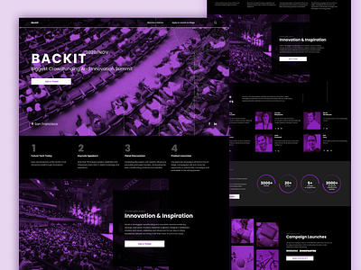 Backit behance campaign crowdfunding dribbble innovation landing landing page summit uidesign userinterface