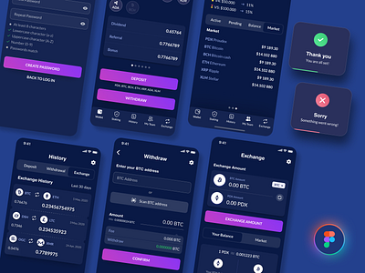 Crypto Wallet android appdesign behance bitcoin exchange dribbble figma mobile mobileapp mobiledesign ui userinterface