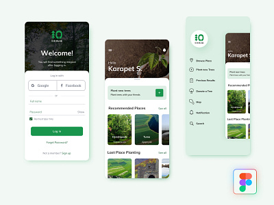 10M android appdesign figma ios login menu nature plant plants profile tree trees userinterface