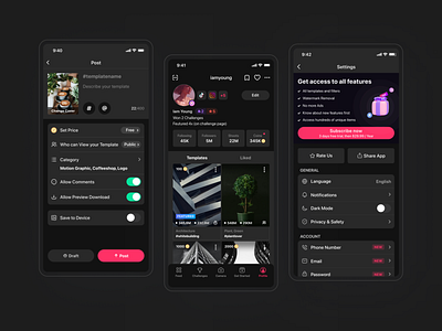 Zoomerang Dark Mode appdesign dailyinspiration dailyui marketplace template uidesigner userinterface uxdesigner uxui