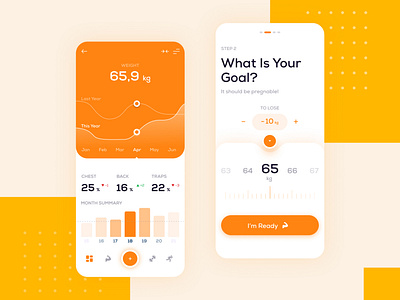 Training App 2020 android appdesign behance clean design dribbble gym ios mobile mobileapp mobiledesign orange statistics training typogaphy ui user experience userinterface ux