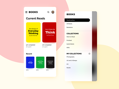 Books app concept for Android adobe xd clean design design flat design mobile app design montserrat raleway ui user experience user interface
