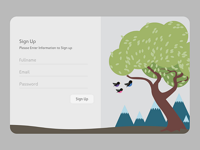 Dull Sign Up Card Concept 2018 adobe xd clean design flat design typography user experience user interface website design