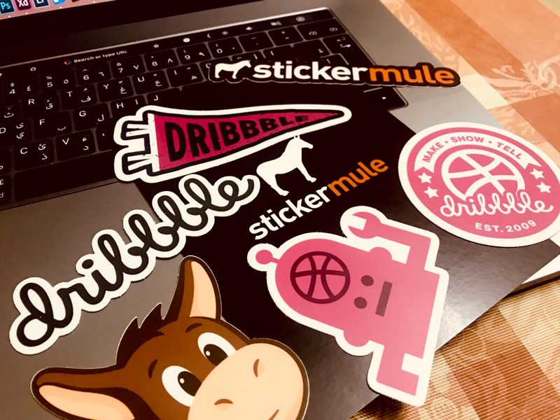 Recieved Dribbble stickers stickermule