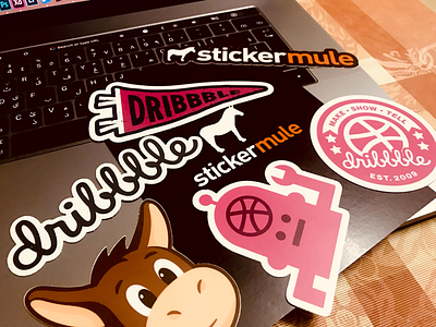 Recieved Dribbble stickers