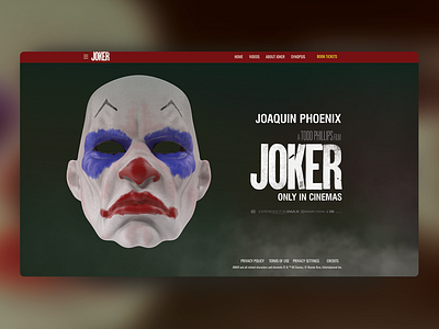 Joker Movie Landing Page adobexd design jokermovie madewithxd ui ux