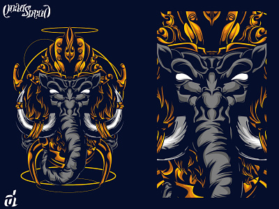 Lembuswana animal creative illustration detailed digital design digital illustration elephant graphic artist graphic design illustration illustrator indonesian lembuswana myhtical t shirt design vector