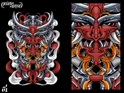 Mechanical Satan artwork creative illustration demon detailed digital design digital illustration graphic artist graphic design illustration illustrator mecha poster robot robots sale satan t shirt design vector