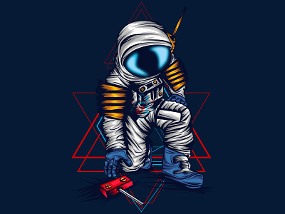 Astronaut Take Sacred Geometry astranaut creative design creative illustration detailed digital design digital illustration graphic artist graphic design illustration illustrator remote control sacred geometry space spiritual symbol