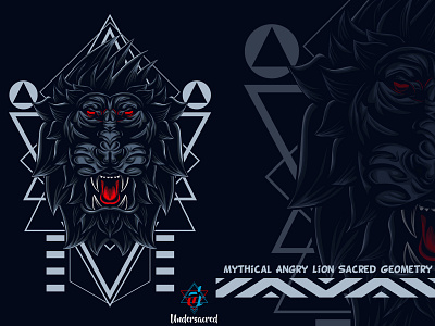 Mythical Angry Lion Sacred Geometry angry creative design creative illustration detailed digital artist digital design digital illustration digital illustrations graphic graphic artist graphic design illustration illustrator lion myhtical sacred geometry t shirt design vector