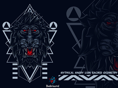 Mythical Angry Lion Sacred Geometry