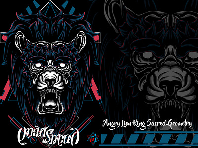 Angry Lion King Sacred Geometry angry animal branding creative illustration design detailed digital design digital illustration digital illustrations graphic graphic artist graphic design illustration illustrator lion myhtical sacred geometry t shirt design vector