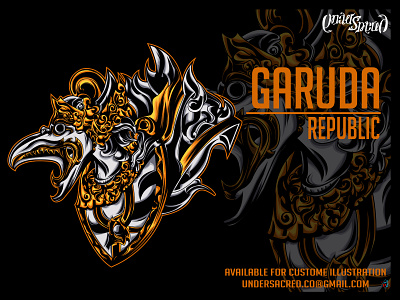 Garuda Republic balinese creative illustration culture detailed digital design digital illustration garuda graphic artist graphic design illustration illustrator mistis myhtical republic t shirt design vector wishnu