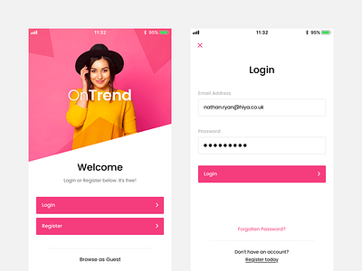 On Trend Ecommerce App UI Design app branding design ui ux