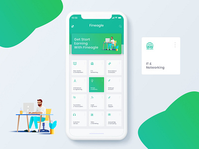 Fineage App UI app branding design flat illustration minimal ui ux