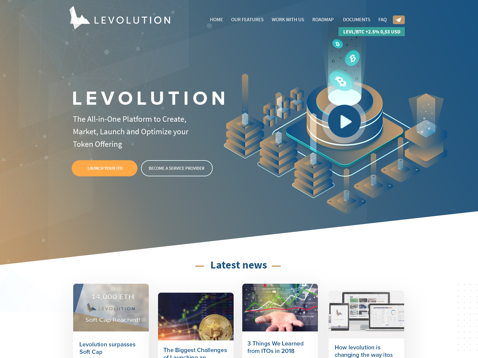 Levolution - Website UI/UX Design branding design flat illustration minimal technology ui ux website concept website design