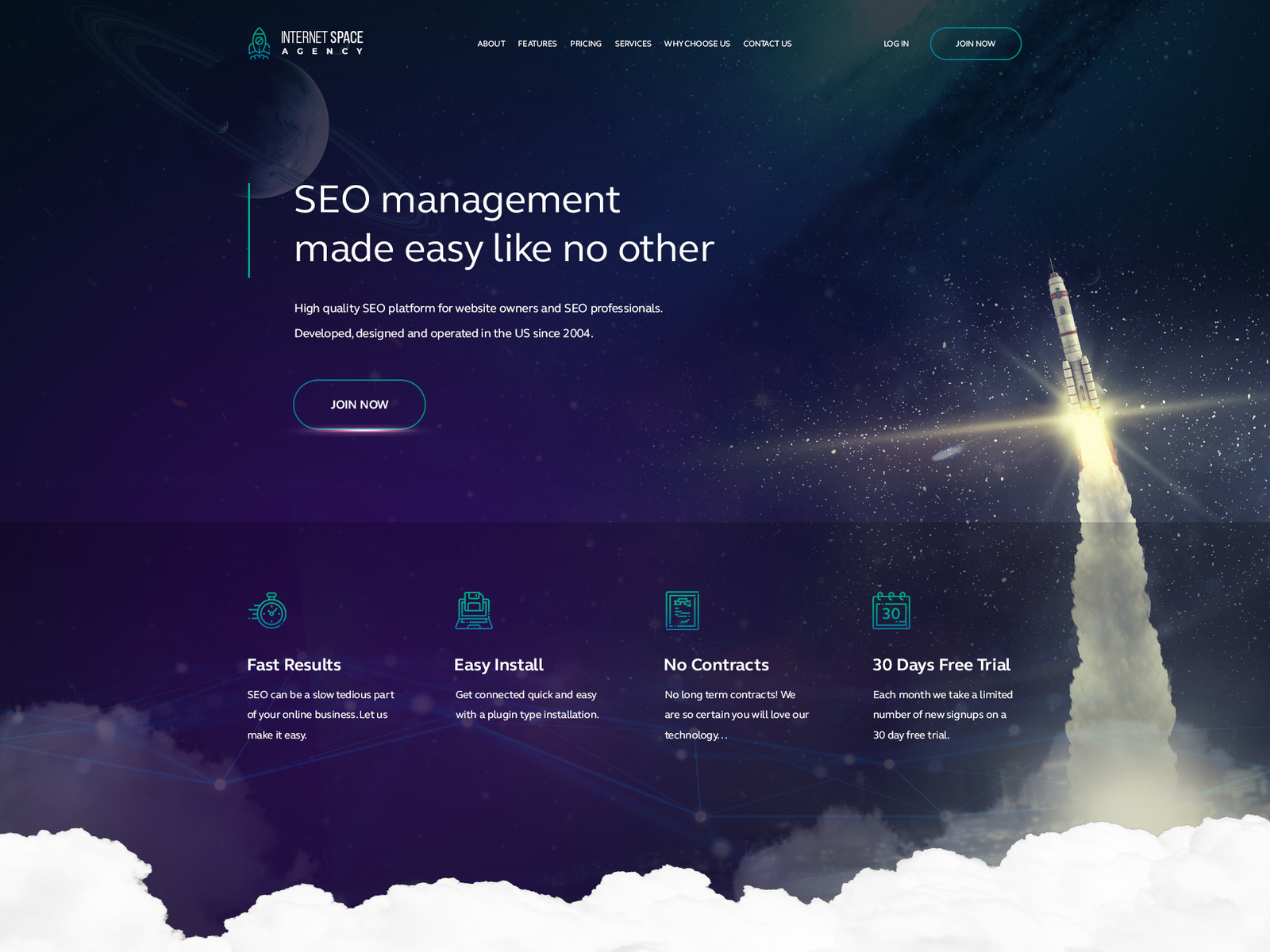 Internet Space Agency Website UI/UX Design