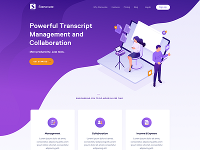 Stenovate Website UI/UX Redesign branding design flat illustration internet technology ui ux website concept website design