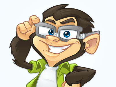 Codemonkey cartoon character geek illustration mascot monkey vector