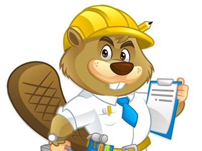 Construction Beaver animal beaver cartoon illustration mascot stock vector