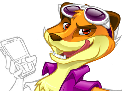 Mongoose Mascot cartoon character illustration mascot mobile vector