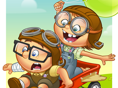 Carl & Ellie - Test Flight carl cartoon ellie pixar pixar times pixart up vector