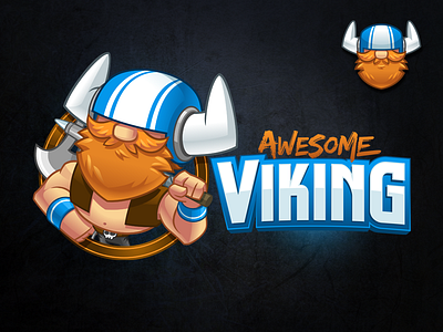 Awesome Viking - Cartoon Identity Pack cartoon identity cartoon logo cartoon viking character design game character game logo gaming logo identity pack mascot mascot design viking viking mascot