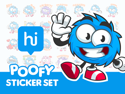 Poofy - Stickers for Hike Messenger app illustrations character design hike messenger mascot design message messenger poofy stickers