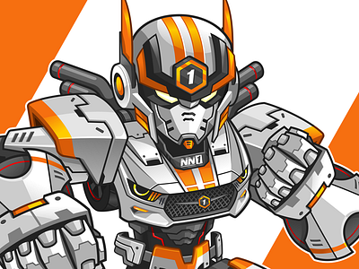 NN1 Racing Mascot cartoon logo gamer gundam illustrator mascot mascot design racing transformer vector