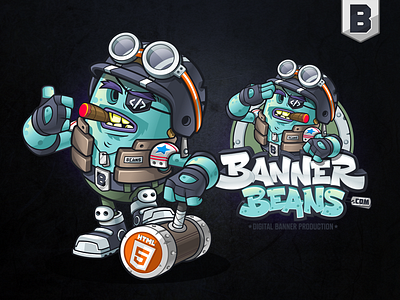 BannerBeans cartoon logo character design illustrator logo design mascot mascot design typography vector