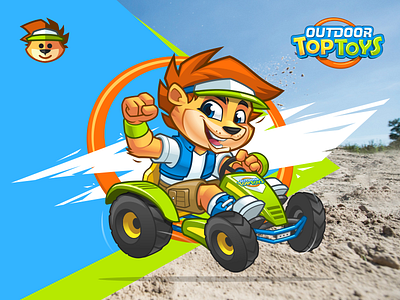 Outdoor Top Toys Mascot cartoon logo character design illustrator kart lion lion mascot logo design mascot mascot design outdoor vector