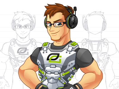 Optic Scump - Character Mascot Design call of duty caricature character design esports gamer mascot design optic gaming optic scump vector youtube youtuber