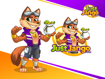 Just Jango - Mascot and Cartoon Logo Design cartoon logo character design fox fox mascot illustrator logo design mascot mascot design outdoor vector