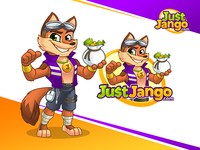 Just Jango - Mascot and Cartoon Logo Design cartoon logo character design fox fox mascot illustrator logo design mascot mascot design outdoor vector