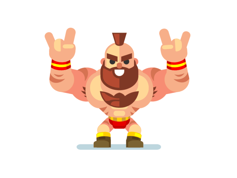 Zangief Wins! after effects animation duik gif mascot design street fighter vector zombillustrator