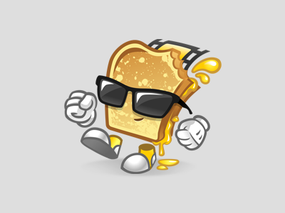 Grilled Cheese Mascot cartoon character entertainment grilled cheese mascot vector