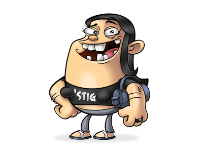 'stig cartoon character mascot