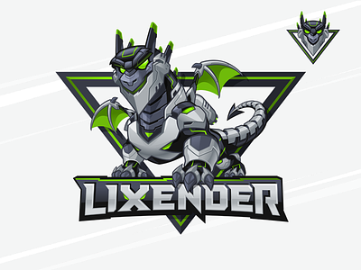 Lixender - Gamer Mascot and Character Logo cartoon logo character design dragon esports logo gamer logo gamer mascot mascot mascot design mecha mixer twitch youtuber