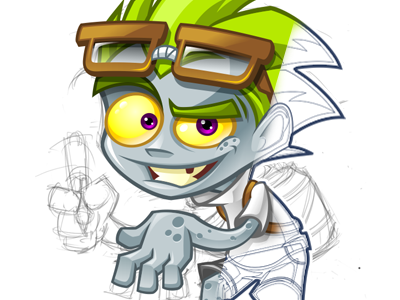 Geek Zombillustrator geek illustrator mascot mljarmin sketch vector zombie