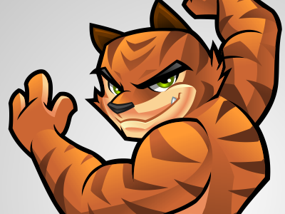 Tiger app cartoon character mascot tiger vector