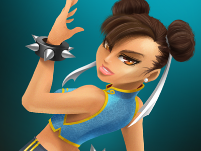 SF Chun-Li cartoon chun li painting street fighter