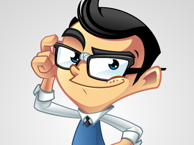 Geek cartoon character geek illustration mascot vector