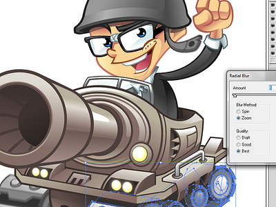 Geek x Tank cartoon character geek illustration mascot tank vector
